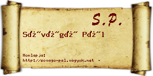 Sóvágó Pál névjegykártya