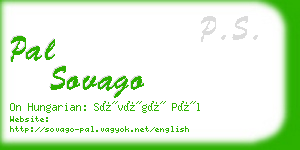 pal sovago business card